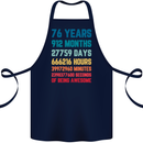 76th Birthday 76 Year Old Cotton Apron 100% Organic Navy Blue