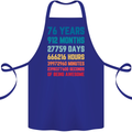 76th Birthday 76 Year Old Cotton Apron 100% Organic Royal Blue
