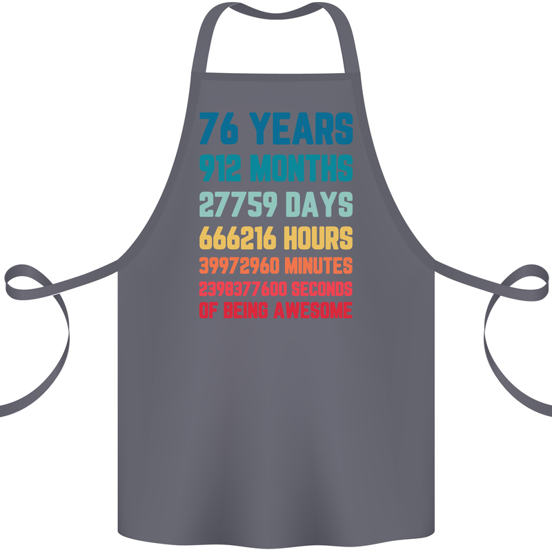 76th Birthday 76 Year Old Cotton Apron 100% Organic Steel