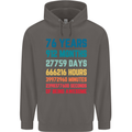 76th Birthday 76 Year Old Mens 80% Cotton Hoodie Charcoal