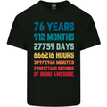 76th Birthday 76 Year Old Mens Cotton T-Shirt Tee Top Black