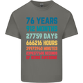 76th Birthday 76 Year Old Mens Cotton T-Shirt Tee Top Charcoal