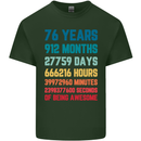 76th Birthday 76 Year Old Mens Cotton T-Shirt Tee Top Forest Green