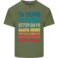 76th Birthday 76 Year Old Mens Cotton T-Shirt Tee Top Military Green