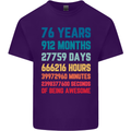 76th Birthday 76 Year Old Mens Cotton T-Shirt Tee Top Purple