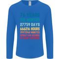 76th Birthday 76 Year Old Mens Long Sleeve T-Shirt Royal Blue