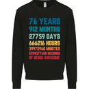 76th Birthday 76 Year Old Mens Sweatshirt Jumper Black