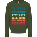 76th Birthday 76 Year Old Mens Sweatshirt Jumper Forest Green