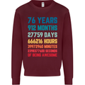 76th Birthday 76 Year Old Mens Sweatshirt Jumper Maroon