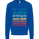 76th Birthday 76 Year Old Mens Sweatshirt Jumper Royal Blue