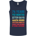 76th Birthday 76 Year Old Mens Vest Tank Top Navy Blue