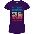 76th Birthday 76 Year Old Womens Petite Cut T-Shirt Purple