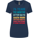 76th Birthday 76 Year Old Womens Wider Cut T-Shirt Navy Blue