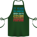 77th Birthday 77 Year Old Cotton Apron 100% Organic Forest Green