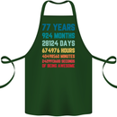 77th Birthday 77 Year Old Cotton Apron 100% Organic Forest Green