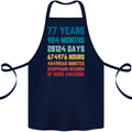 77th Birthday 77 Year Old Cotton Apron 100% Organic Navy Blue