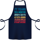 77th Birthday 77 Year Old Cotton Apron 100% Organic Navy Blue