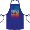 77th Birthday 77 Year Old Cotton Apron 100% Organic Royal Blue