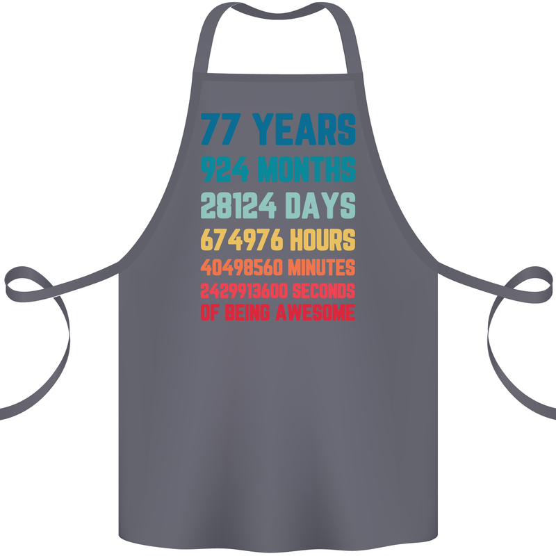 77th Birthday 77 Year Old Cotton Apron 100% Organic Steel
