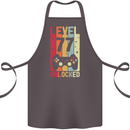 77th Birthday 77 Year Old Level Up Gamming Cotton Apron 100% Organic Dark Grey