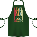 77th Birthday 77 Year Old Level Up Gamming Cotton Apron 100% Organic Forest Green