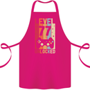 77th Birthday 77 Year Old Level Up Gamming Cotton Apron 100% Organic Pink