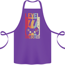 77th Birthday 77 Year Old Level Up Gamming Cotton Apron 100% Organic Purple