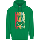 77th Birthday 77 Year Old Level Up Gamming Mens 80% Cotton Hoodie Irish Green