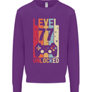 77th Birthday 77 Year Old Level Up Gamming Mens Sweatshirt Jumper Purple