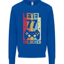 77th Birthday 77 Year Old Level Up Gamming Mens Sweatshirt Jumper Royal Blue