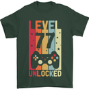 77th Birthday 77 Year Old Level Up Gamming Mens T-Shirt 100% Cotton Forest Green
