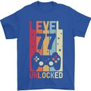 77th Birthday 77 Year Old Level Up Gamming Mens T-Shirt 100% Cotton Royal Blue