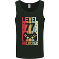 77th Birthday 77 Year Old Level Up Gamming Mens Vest Tank Top Black