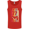 77th Birthday 77 Year Old Level Up Gamming Mens Vest Tank Top Red