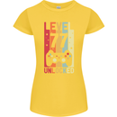 77th Birthday 77 Year Old Level Up Gamming Womens Petite Cut T-Shirt Yellow