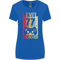 77th Birthday 77 Year Old Level Up Gamming Womens Wider Cut T-Shirt Royal Blue
