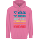 77th Birthday 77 Year Old Mens 80% Cotton Hoodie Azelea