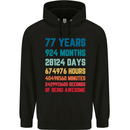 77th Birthday 77 Year Old Mens 80% Cotton Hoodie Black