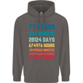 77th Birthday 77 Year Old Mens 80% Cotton Hoodie Charcoal