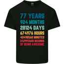 77th Birthday 77 Year Old Mens Cotton T-Shirt Tee Top Black