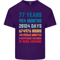 77th Birthday 77 Year Old Mens Cotton T-Shirt Tee Top Purple