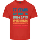 77th Birthday 77 Year Old Mens Cotton T-Shirt Tee Top Red
