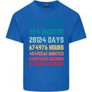 77th Birthday 77 Year Old Mens Cotton T-Shirt Tee Top Royal Blue