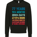 77th Birthday 77 Year Old Mens Sweatshirt Jumper Black