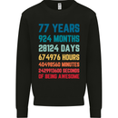 77th Birthday 77 Year Old Mens Sweatshirt Jumper Black