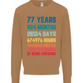 77th Birthday 77 Year Old Mens Sweatshirt Jumper Caramel Latte