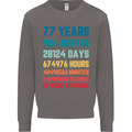 77th Birthday 77 Year Old Mens Sweatshirt Jumper Charcoal