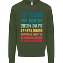 77th Birthday 77 Year Old Mens Sweatshirt Jumper Forest Green