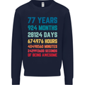 77th Birthday 77 Year Old Mens Sweatshirt Jumper Navy Blue