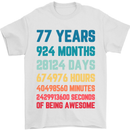 77th Birthday 77 Year Old Mens T-Shirt 100% Cotton White
